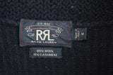RRL Ralph Lauren Vintage Wool Cashmere Black Ribbed Shawl Cardigan Mens Medium M