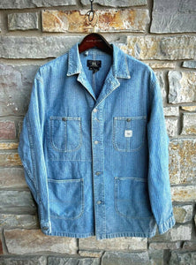 RRL Ralph Lauren Denim Limited Chore Striped Vintage Jacket Men's XL Extra-Large