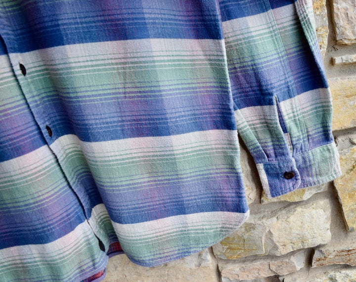 RRL Ralph Lauren Blue Green Striped Serape Shirt Workshirt Flannel Men's 2XL XXL