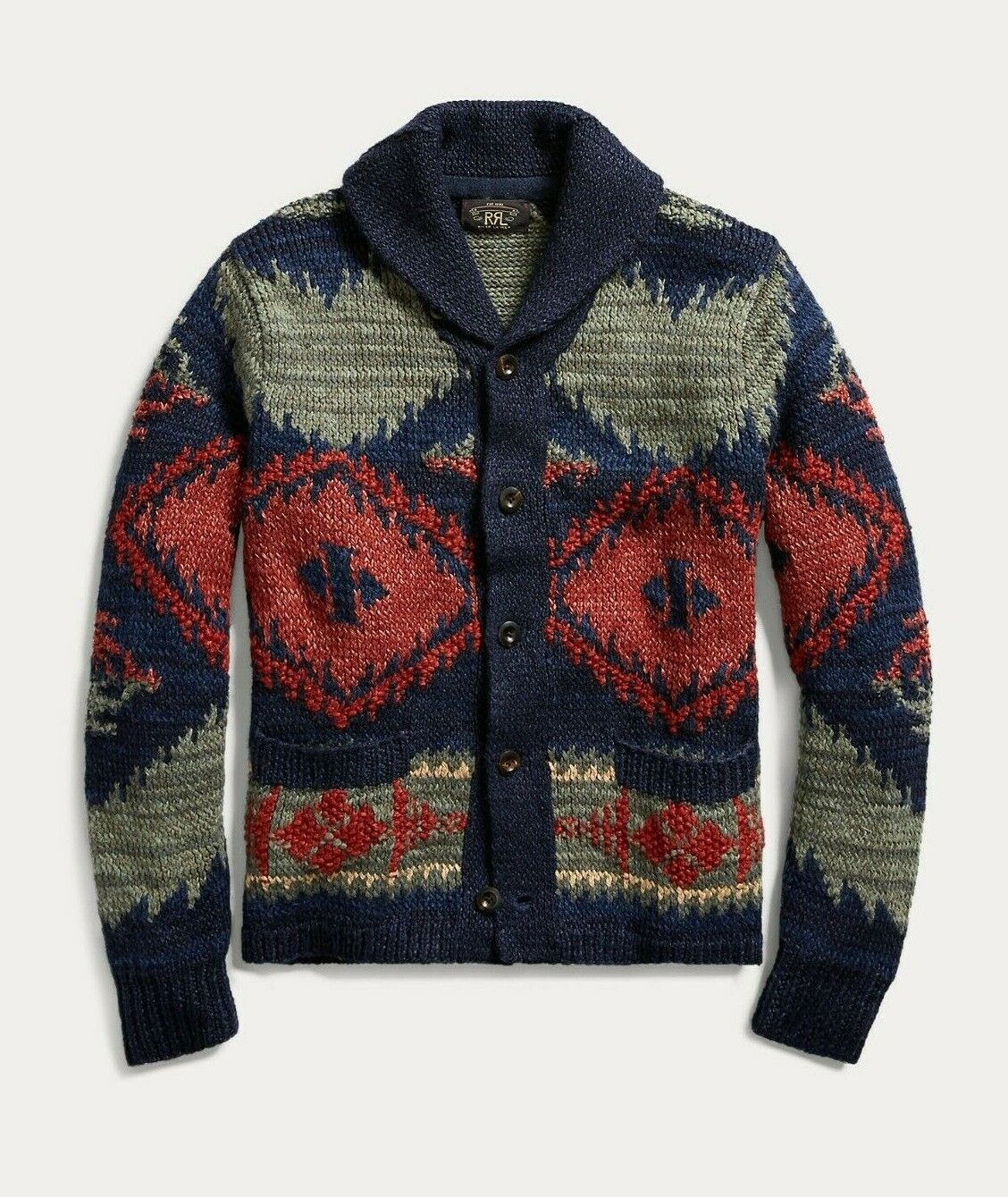 RRL Ralph Lauren Indigo KNIT Rrl - Cardigan INDIGO HAND ダブル