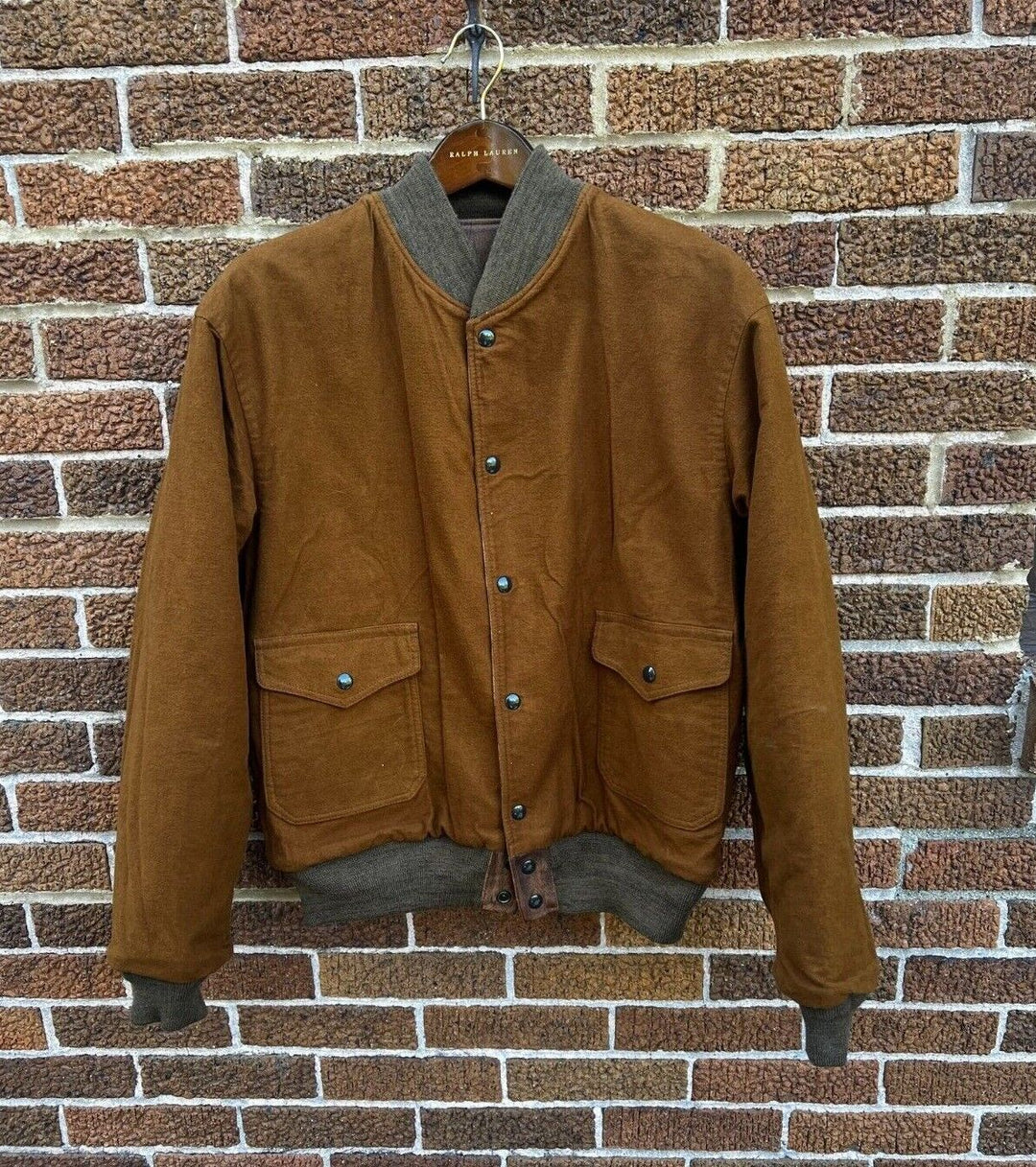 RRL Ralph Lauren Reversible 1920's Tan Flight Pilot Jacket Men 2XL XXL