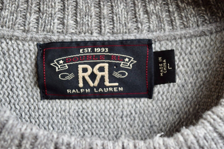 RRL Ralph Lauren Thick Gray Inside Out Gray Heather Pullover Men's Large L