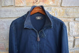 RRL Ralph Lauren Indigo Jersey Cotton Bomber Jacket Overshirt Men XL Extra-Large