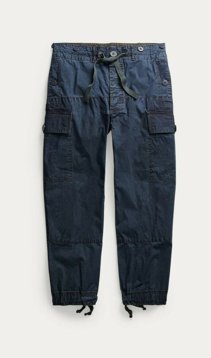 New RRL Ralph Lauren 1950s Indigo Straight Cargo High Rise Pant Men's 30x30