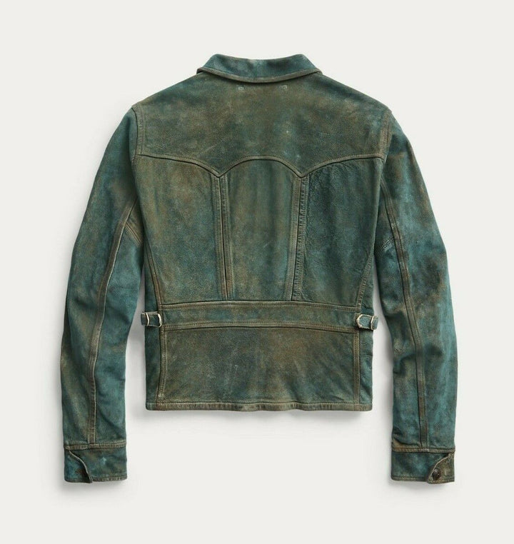 RRL Ralph Lauren Suede Jacket Indigo Sheepskin Leather Men's Medium M