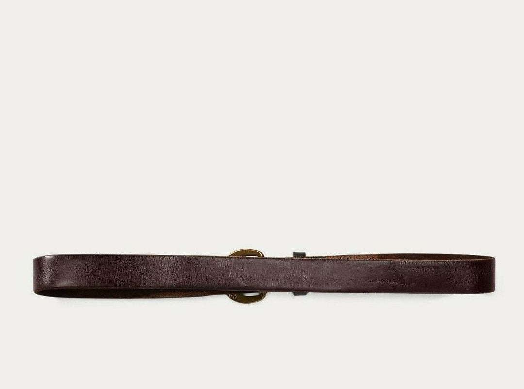 New RRL Ralph Lauren Terrace Tumbled Brown Roughout Leather Belt Men's Size 38