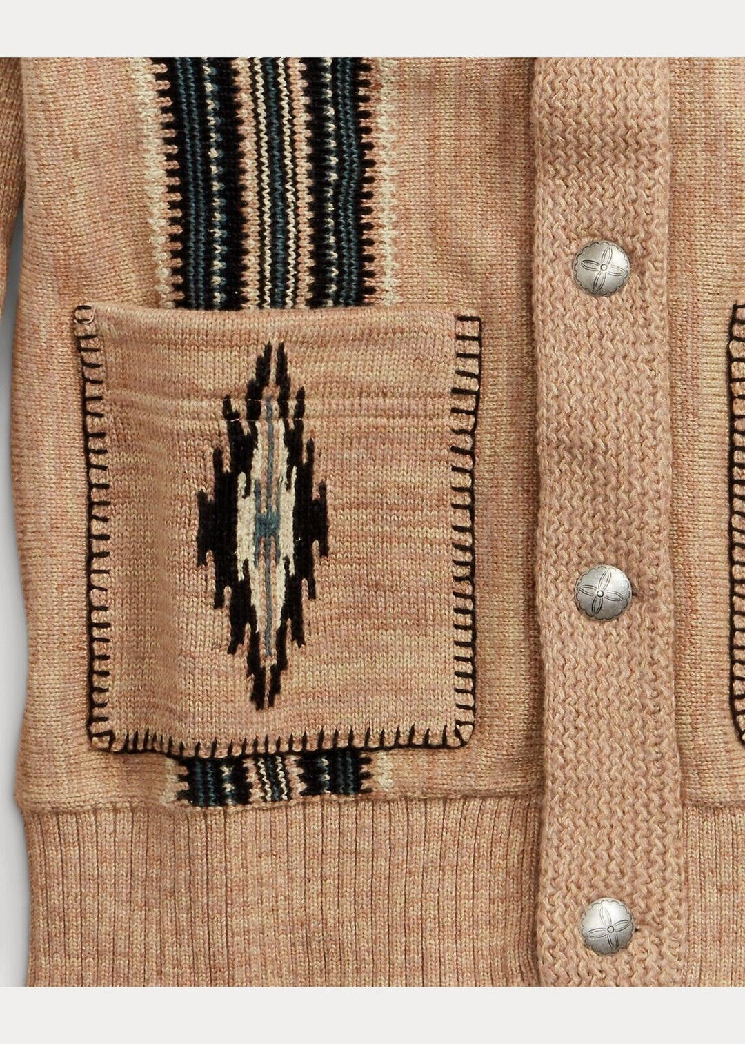 New RRL Ralph Lauren Thick Roadrunner Shawl Southwestern Chimayo Cardigan Mens M