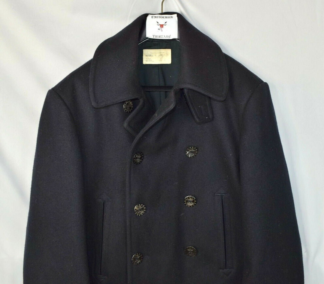 NWOT New RRL Ralph Lauren Naval Overcoat Navy Wool Pea Coat Jacket Men's XL