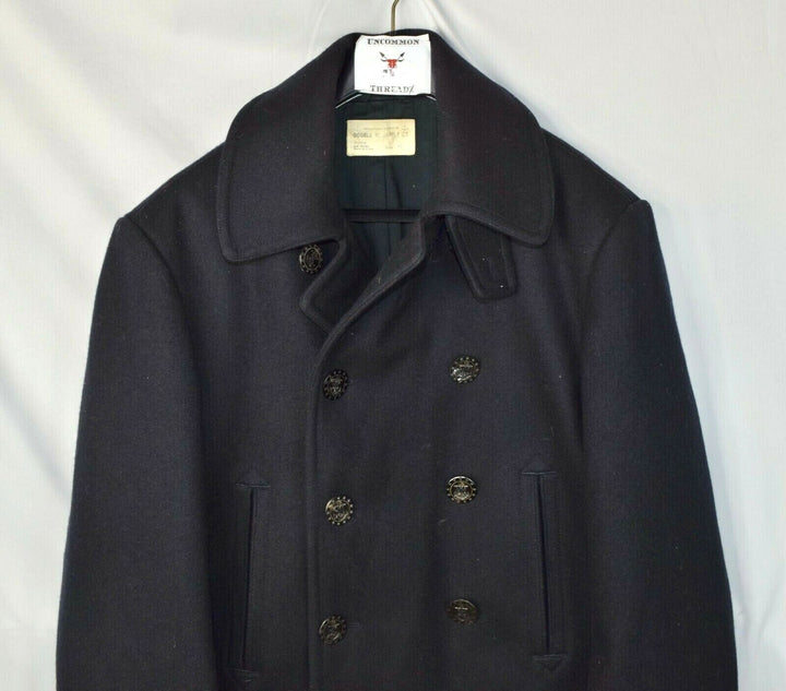 NWOT New RRL Ralph Lauren Naval Overcoat Navy Wool Pea Coat Jacket Men's XL