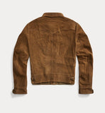 RRL Ralph Lauren Trucker Roughout Suede Leather Coat Jacket Men's Medium M