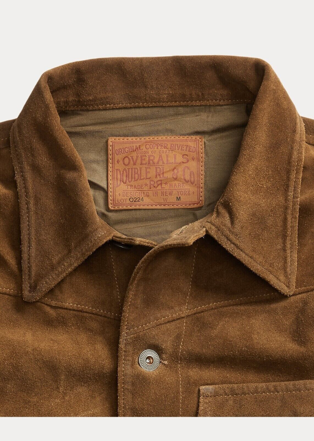 RRL Ralph Lauren Trucker Roughout Suede Leather Coat Jacket Men's Medium M