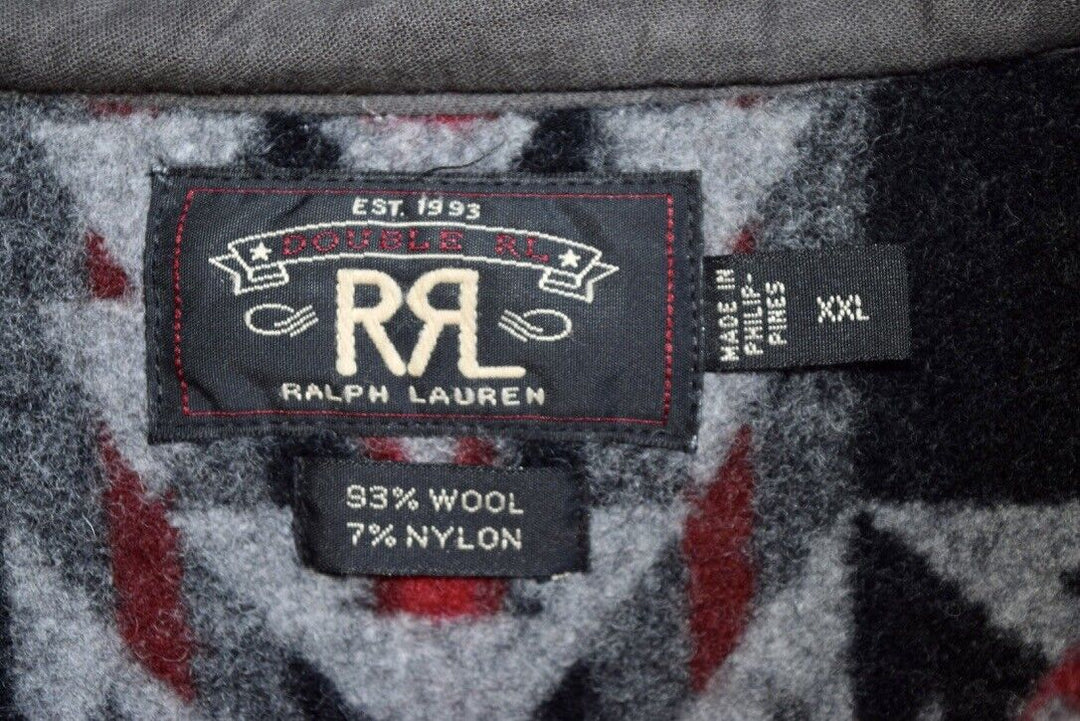 RRL Ralph Lauren Wool Black Southwestern Work Shirt Jacket Mens XXL 2XL