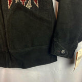 RRL Ralph Lauren Southwestern Leather Jacket Suede Black Woven Men's L Large