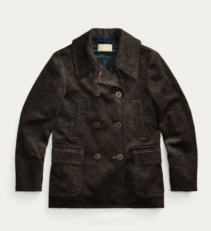 New RRL Ralph Lauren Limited-Edition Peacoat Brown Black Corduroy Men's Small S