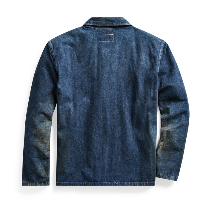 RRL Ralph Lauren Vintage Deck Overshirt Japanese Denim Chore Jacket Mens 2XL XXL