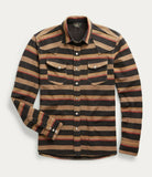 RRL Ralph Lauren Black Striped Yoke Western French Terry Shirt Men's Small S