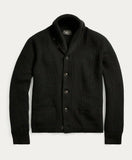 RRL Ralph Lauren 1930's 100% Cashmere Black Shawl Cardigan Men's Extra-Large XL