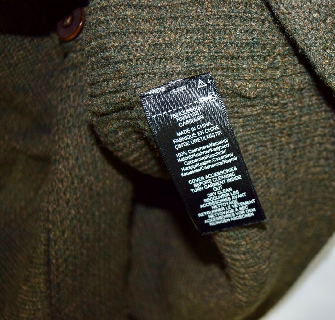 New RRL Ralph Lauren Vintage 100% Cashmere Green Cardigan Men's M Medium