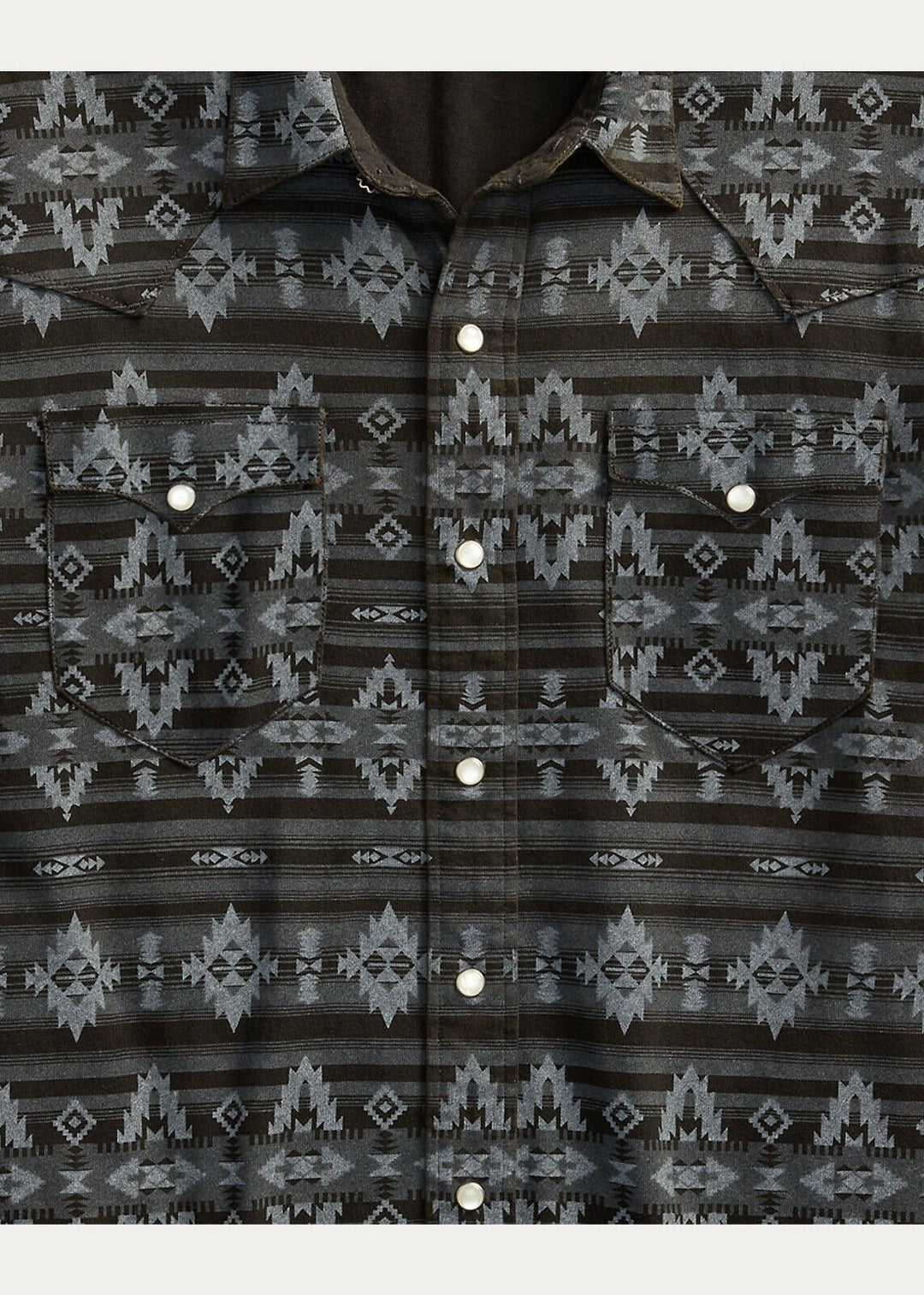 RRL Ralph Lauren Slim Fit Southwestern Black Western Shirt Men's 2XL XXL