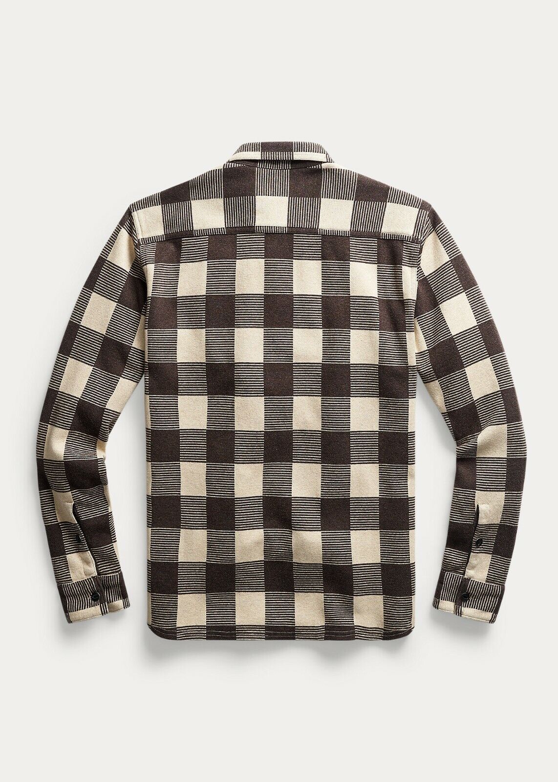 RRL Ralph Lauren Cotton Wool Plaid Shirt Brown Workshirt Popover