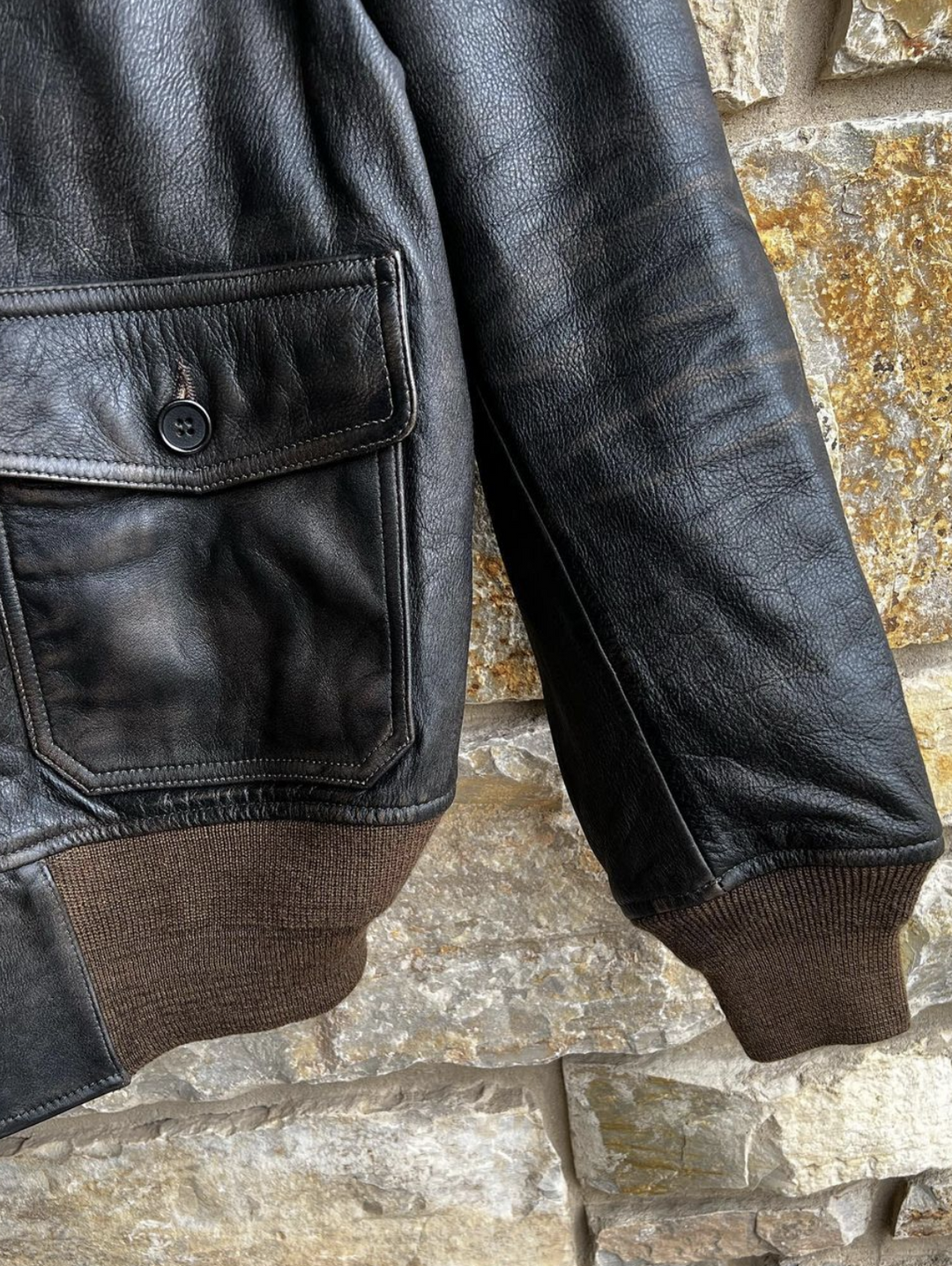 RRL Ralph Lauren Brown Shearling Flight Pilot Military Jacket Men XXL 2XL