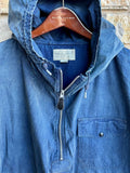 RRL Ralph Lauren Indigo Blue Jacket Popover 1/2 Zip Windbreaker Men's 2XL XXL