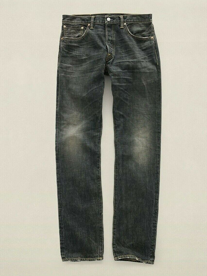 RRL Double RL Dark Wash Black Denim Low Straight Jeans Selvedge 15oz Men 40 x 32