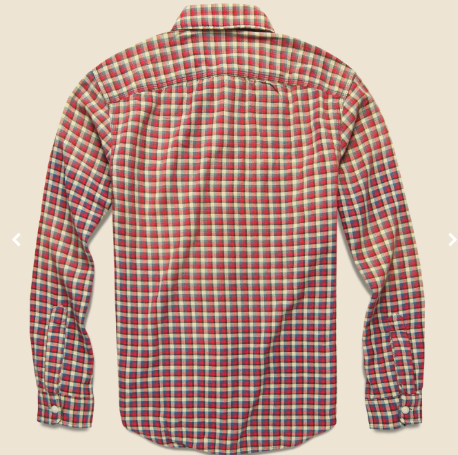 New RRL Ralph Lauren Lee Shirt Workshirt Check Red Faded Men's L Large Flannel
