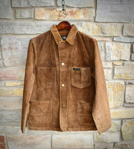 RRL Ralph Lauren Roughout Suede Coat Chore Leather Jacket Men's XL Extra-Large