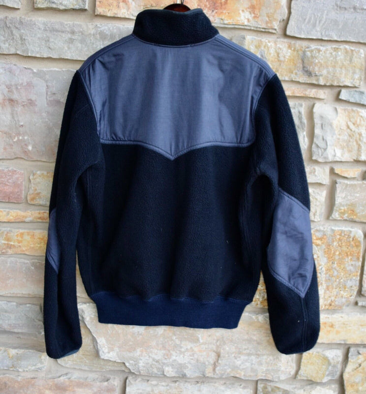 RRL Ralph Lauren Black Ripstop Paneled Fleece Jacket Men's S Small