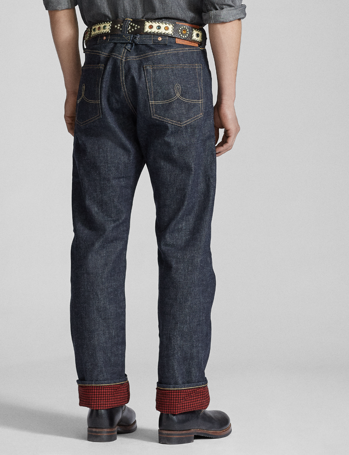 NWT RRL Straight Fit Flannel Lined Jeans Denim Dark Blue Selvedge 29x30