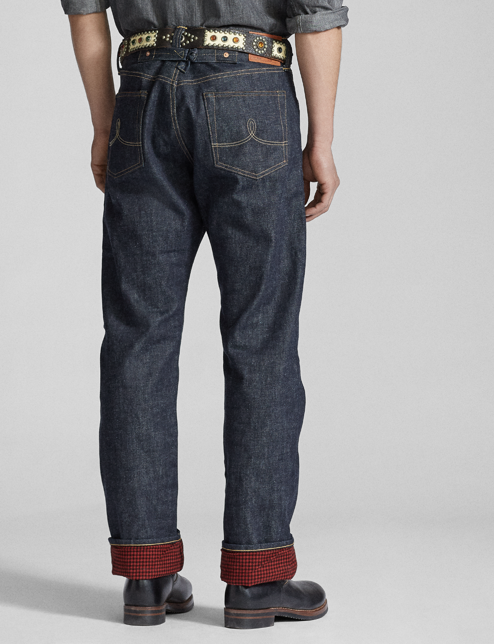 NWT RRL Straight Fit Flannel Lined Jeans Denim Dark Blue Selvedge