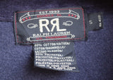 RRL Ralph Lauren Blue Velour Velvet Pullover Cotton Rugby Shirt Men's Small S