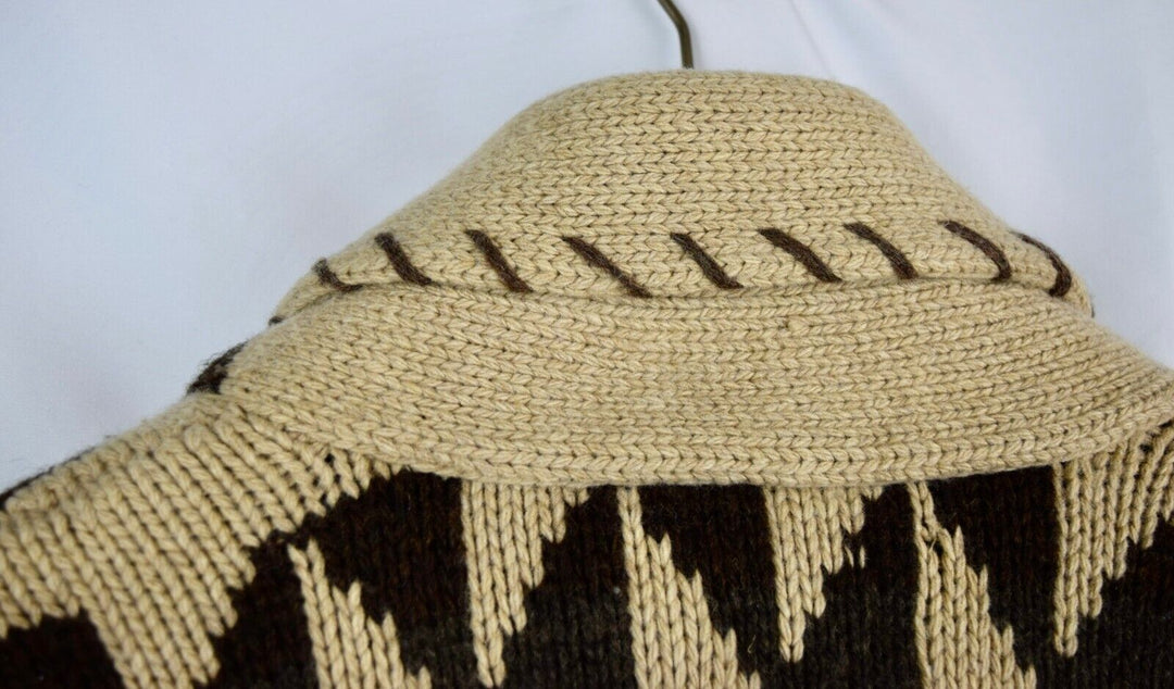 RRL Handknit Wool Blend Shawl Collar Cardigan Southwest Men's Small S