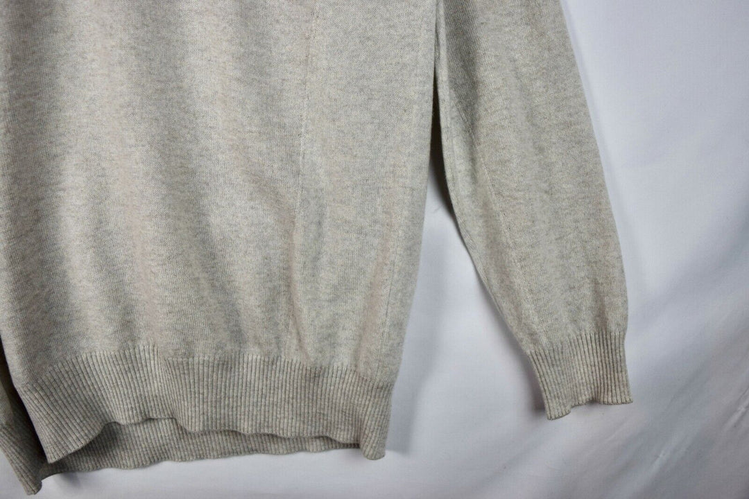 New LORO PIANA Cashmere Silk Gray Solid Hoodie Full Zip Sweater XL Extra-Large