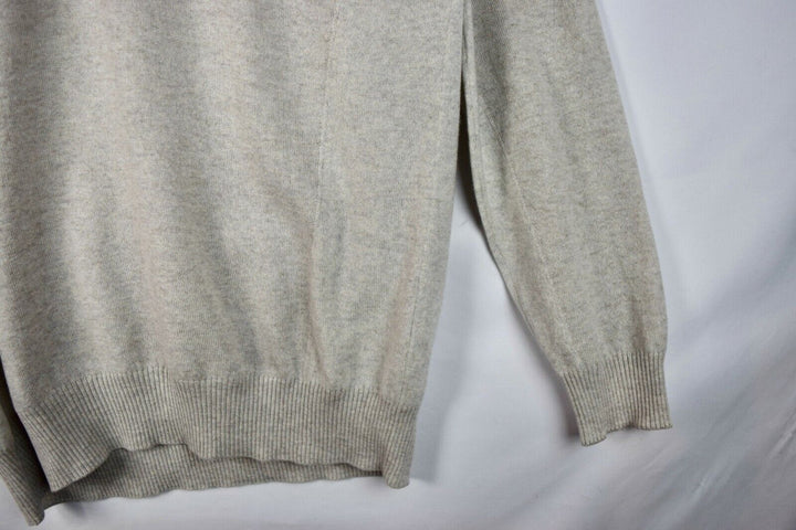 New LORO PIANA Cashmere Silk Gray Solid Hoodie Full Zip Sweater XL Extra-Large