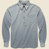 RRL Ralph Lauren Cotton Check Shirt Workshirt Indigo Popover Men's Medium M
