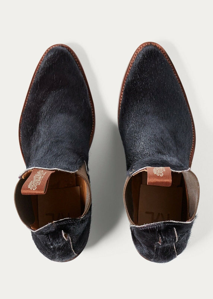 New NWB RRL Ralph Lauren Black Plainview Suede Chelsea Boot Size 11.5 D