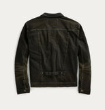 RRL Ralph Lauren Black Limited Edition Erie Wash Leather Jacket Men's XXL 2XL