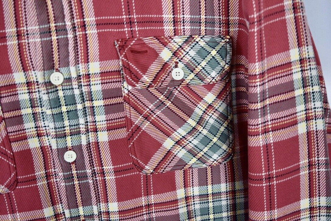 RRL Ralph Lauren Plaid Red Nylon Lined Workshirt Men's XL Extra-Large Flannel