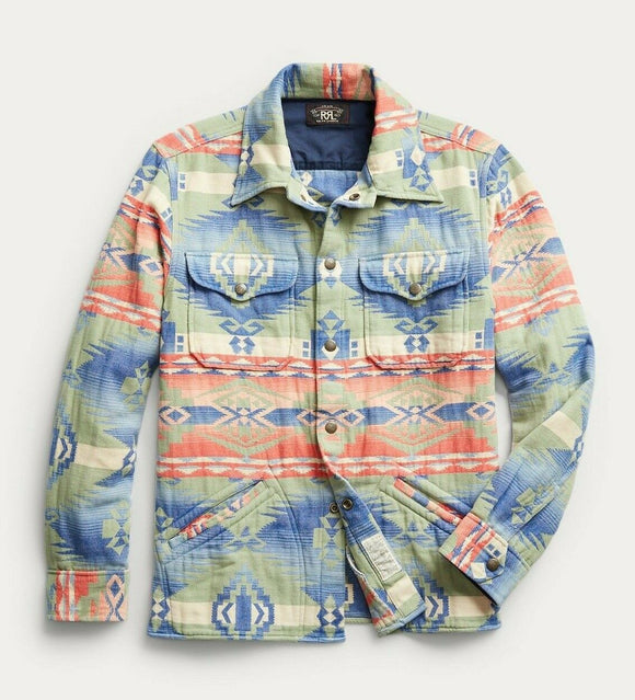 RRL Ralph Lauren Brushed Southwestern Jacquard Overshirt Jacket