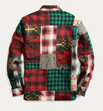 New Ralph Lauren RRL Limited Edition Patchwork Wool Cotton Flannel Mens L Large