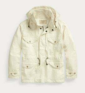 RRL Ralph Lauren British Field Jacket Popover Coat Off White Men's M Medium