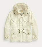 RRL Ralph Lauren British Field Jacket Popover Coat Off White Men's M Medium