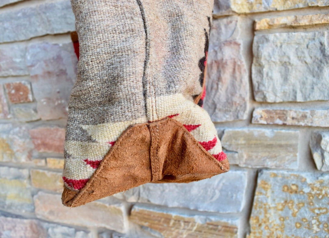 RRL Ralph Lauren Market Wool Tote Southwestern Leather Brown Leather Shoulder