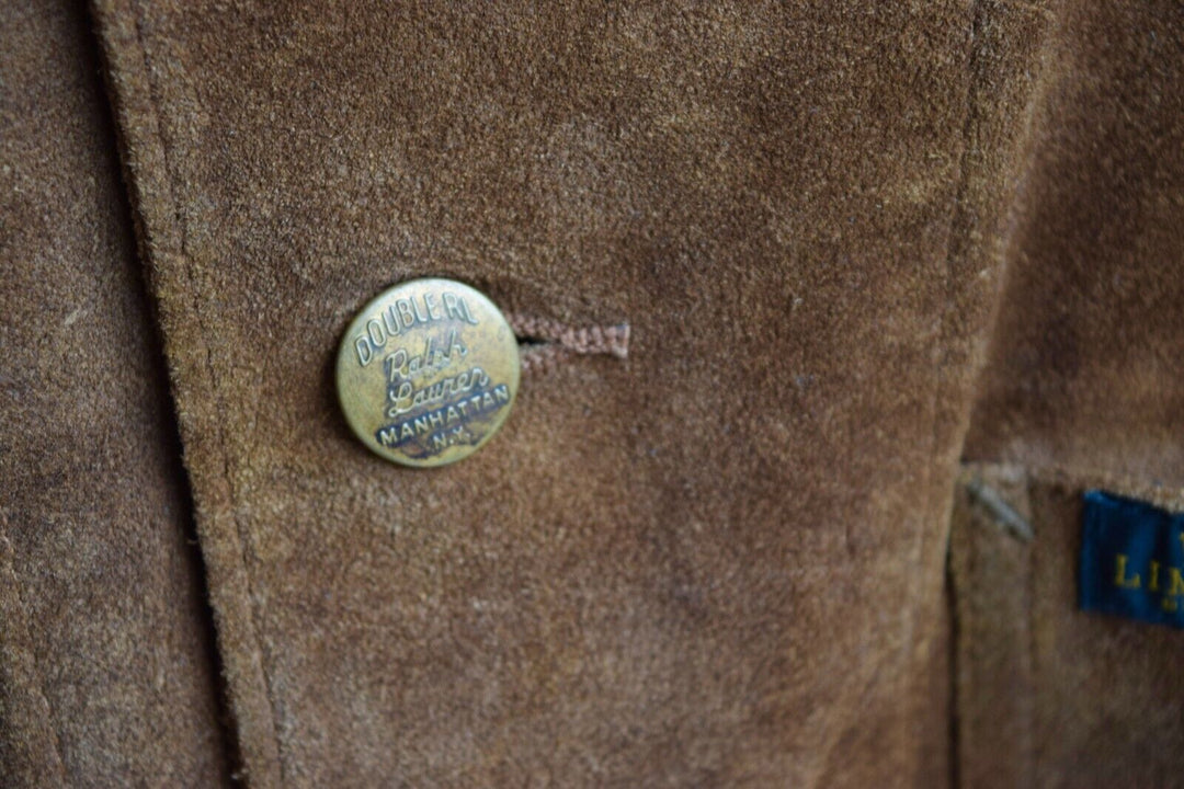 RRL Ralph Lauren Roughout Suede Coat Brown Chore Leather Jacket Men's Medium M