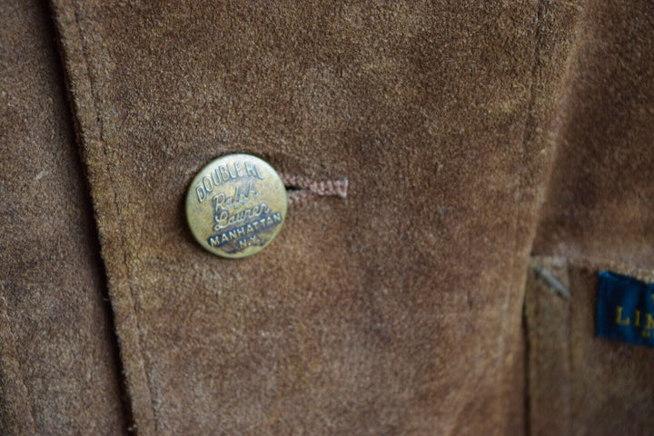 RRL Ralph Lauren Roughout Suede Coat Brown Chore Leather Jacket Men's Medium M