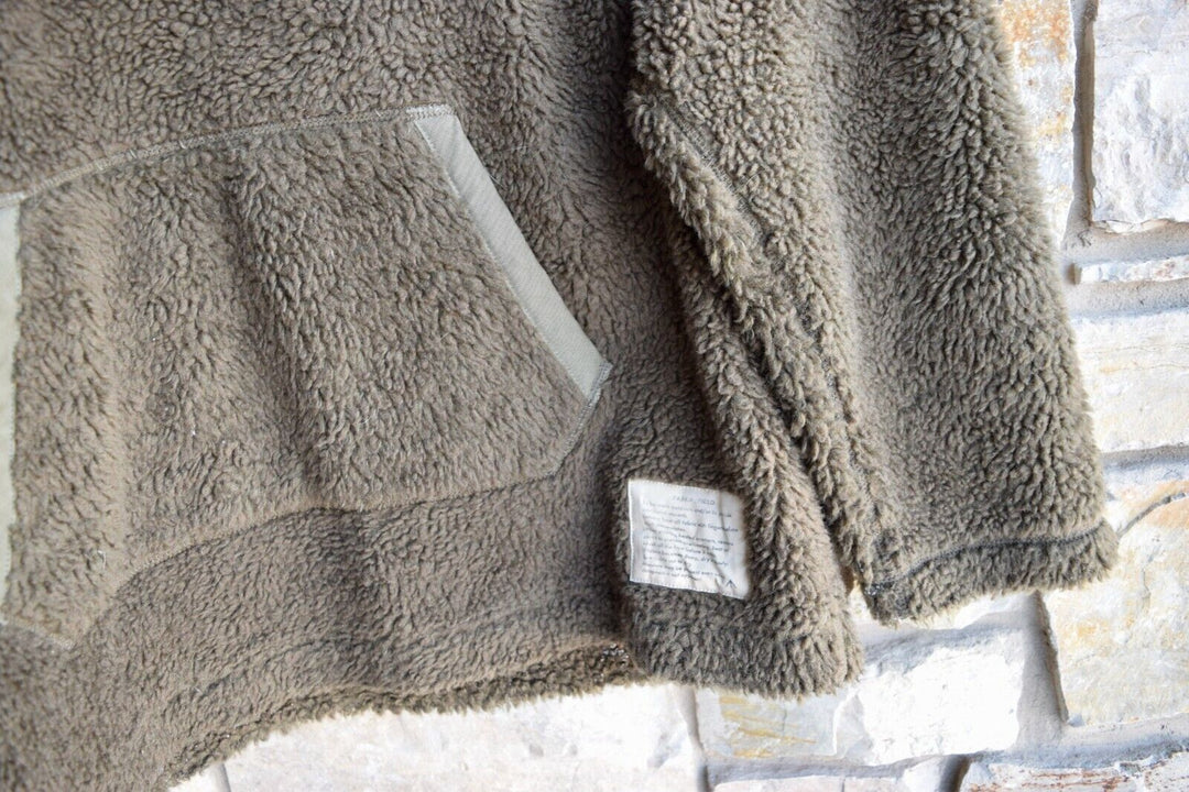 RRL Ralph Lauren Green Real Fur Fleece Hoodie Jacket Men's XL Extra-Large