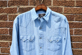 RRL Ralph Lauren Check Western Blue Cotton Work Shirt Men's Extra-Large XL