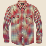 New RRL Ralph Lauren Lee Shirt Workshirt Check Red Faded Men's L Large Flannel